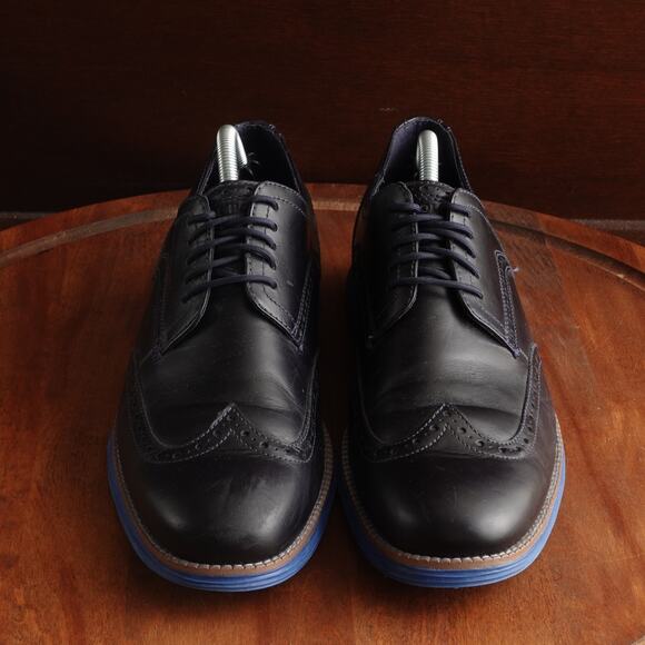 Cole Haan Oxfords Mens SZ 9.5M Blue Leather Wingtip Business Casual Shoes C35627 main image 5